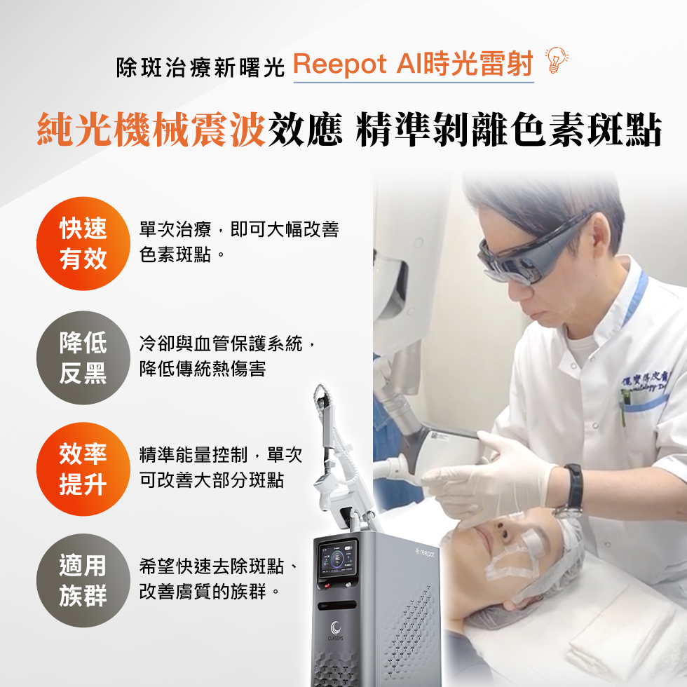 Reepot AI時光雷射（除斑雷射）四大技術突破